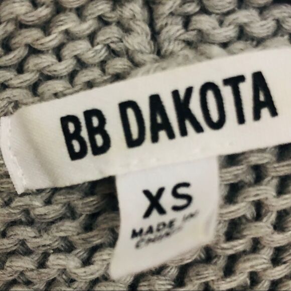 BB Dakota Long Open Front Duster Cardigan Sweater Grey Cotton Wool Blend XS - Picture 7 of 8